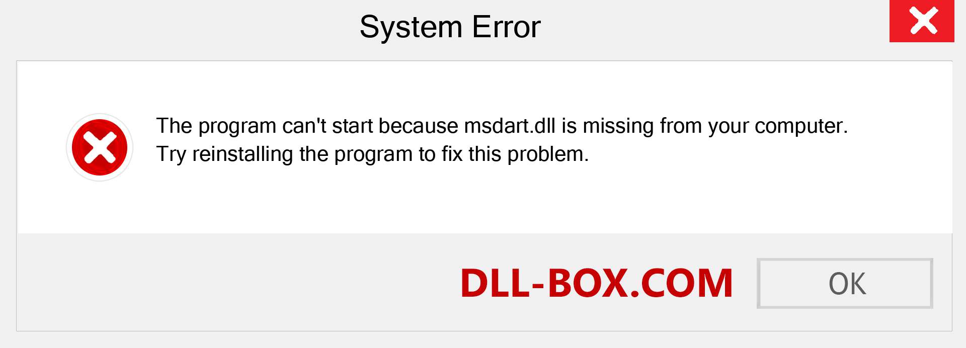  msdart.dll file is missing?. Download for Windows 7, 8, 10 - Fix  msdart dll Missing Error on Windows, photos, images