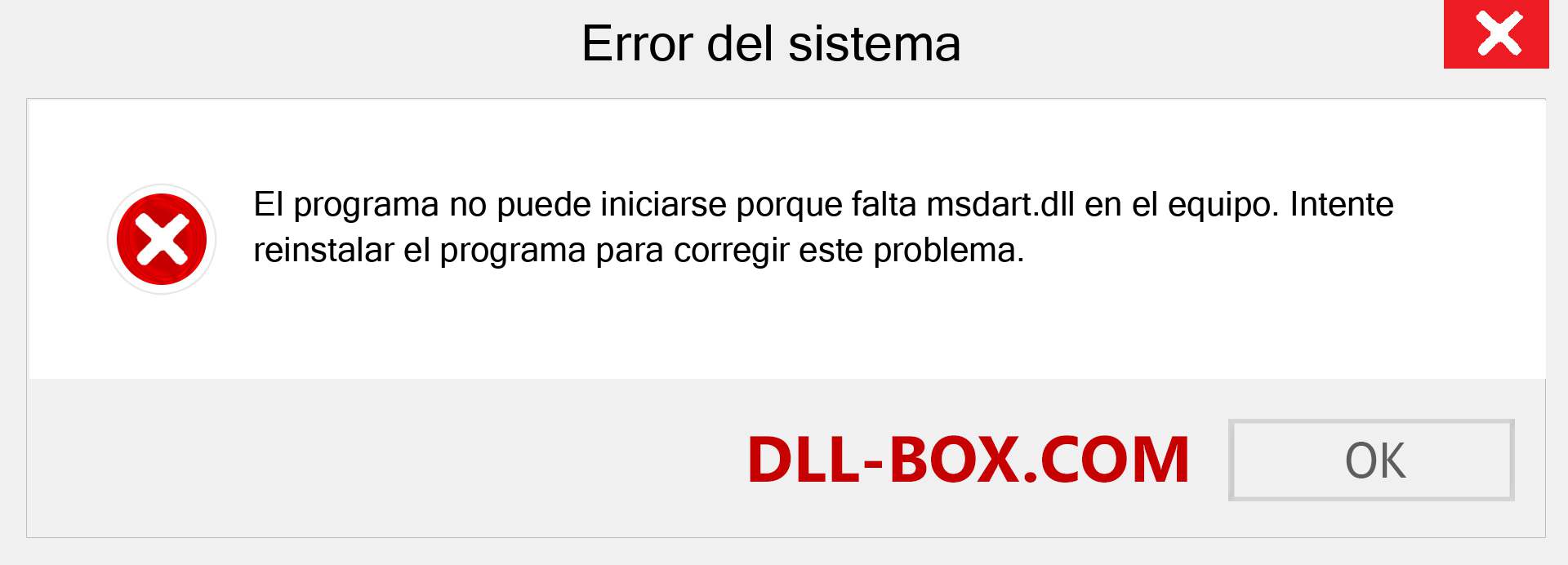 ¿Falta el archivo msdart.dll ?. Descargar para Windows 7, 8, 10 - Corregir msdart dll Missing Error en Windows, fotos, imágenes