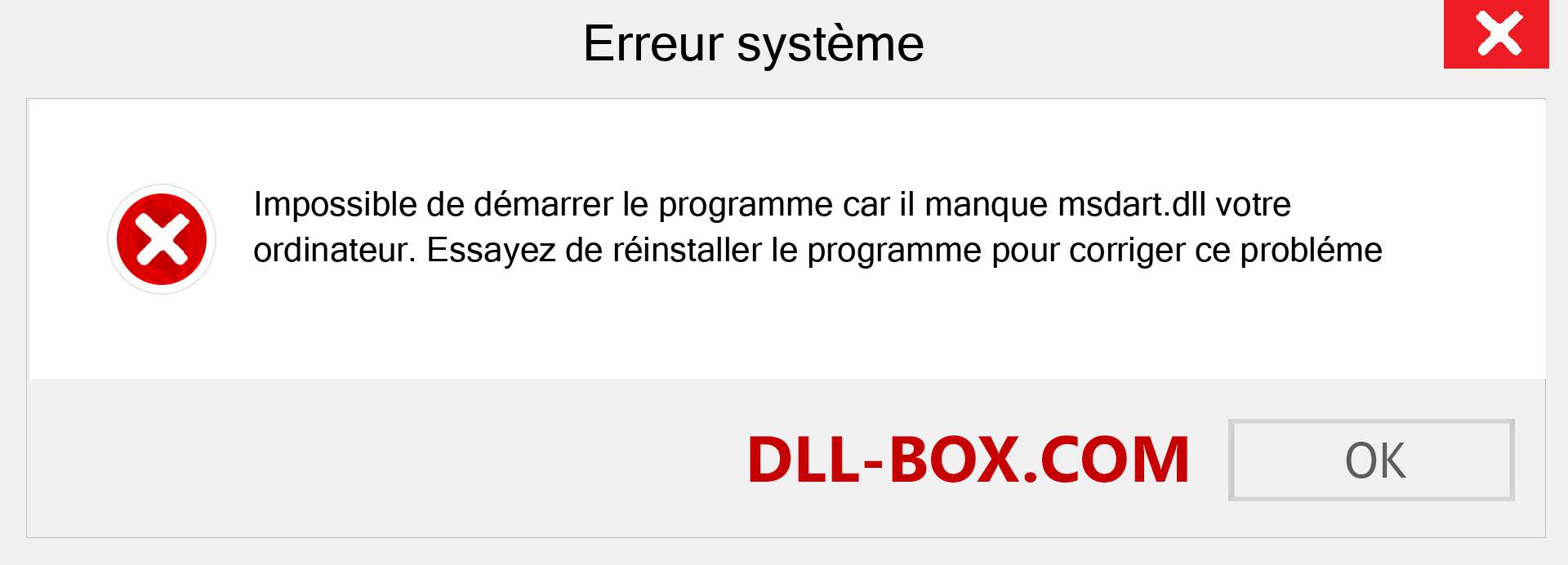 Le fichier msdart.dll est manquant ?. Télécharger pour Windows 7, 8, 10 - Correction de l'erreur manquante msdart dll sur Windows, photos, images